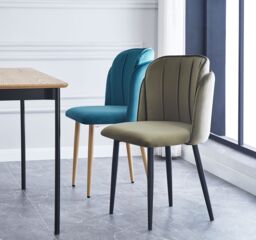 Nordlys Set of 2 Scandinavian Dining Chairs with Metal Legs in Green - thumbnail 2