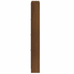 Berkfield Home Shoe Cabinet Brown Oak 59x17x150 cm Engineered Wood - Size: 59 x 17 x 150 cm - thumbnail 7