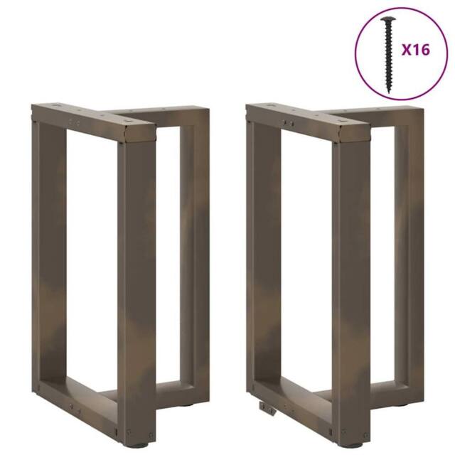 Berkfield Home Modern Dining Table Legs T-Shaped¬†2 pcs Natural Steel 50x35x(72 in Dark Grey - image 1