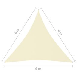 Berkfield Home Sunshade Sail Oxford Fabric Triangular 6x6x6 m Cream in Beige - thumbnail 6