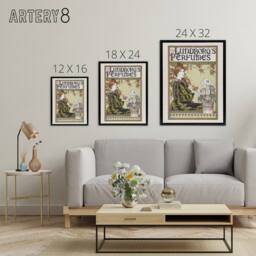 "Artery8 Louis Rhead Lundborgs Art Nouveau Vintage Advert Framed Canvas Art in Green - Size: W12"" x H16""" - thumbnail 4