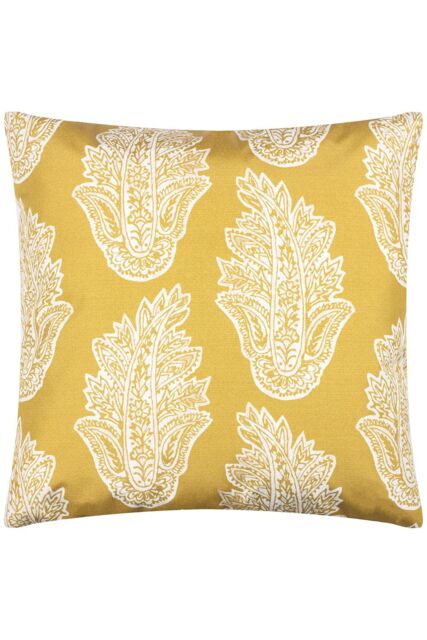 Paoletti Kalindi Paisley Water & UV Resistant Reversible Outdoor Cushion in Yellow - Size: 43 cm x 43 cm - image 1