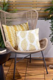 Paoletti Kalindi Paisley Water & UV Resistant Reversible Outdoor Cushion in Yellow - Size: 43 cm x 43 cm - thumbnail 4