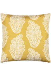 Paoletti Kalindi Paisley Water & UV Resistant Reversible Outdoor Cushion in Yellow - Size: 43 cm x 43 cm