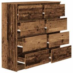Berkfield Home Sideboard Old Wood 100x35x99 cm Engineered Wood in Brown - Size: 100 x 35 x 99 cm - thumbnail 5