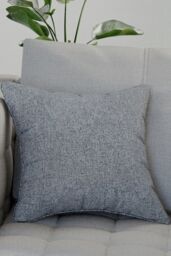 Enhanced Living Austin/Dallas Textured Pair of Double Sided Zip Opening Piped Edge Cushion Covers - 43x43cm - Cases Only in Grey - Size: 43 cm x 43 cm - thumbnail 2