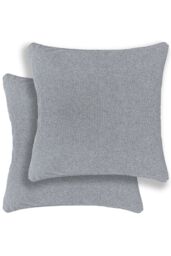Enhanced Living Austin/Dallas Textured Pair of Double Sided Zip Opening Piped Edge Cushion Covers - 43x43cm - Cases Only in Grey - Size: 43 cm x 43 cm - thumbnail 1