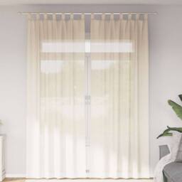 Berkfield Home Voile Curtains with Tab Top 2 pcs Cream - thumbnail 2