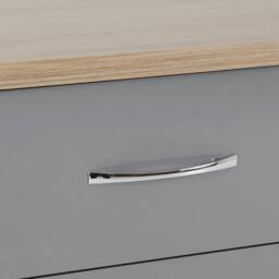 FORGEVIO Grey Gloss 3 Drawer Chest Freestanding Modern Bedroom Storage - thumbnail 5