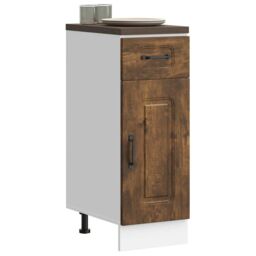 Berkfield Home Kitchen Base Cabinet Kalmar Smoked Oak Engineered Wood in Brown - thumbnail 1