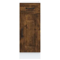 Berkfield Home Kitchen Base Cabinet Kalmar Smoked Oak Engineered Wood in Brown - thumbnail 4