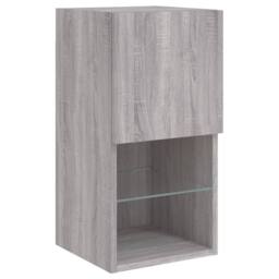 Berkfield Home TV Cabinets with LED Lights 2 pcs Grey Sonoma 30.5x30x60 cm - thumbnail 7