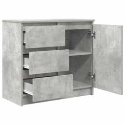 Berkfield Home Sideboard with Drawer Concrete Grey 71x35x65 cm Engineered Wood - Size: 71 x 35 x 65 cm - thumbnail 5