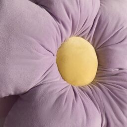 OHS Flower Cushion Filled Matte Velvet Plush Chair Sofa Plump Decorative Bed Pillow in Lilac - thumbnail 3