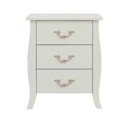 Melody Maison Large 3 Drawer Chest Of Drawers & Pair Of Bedside Tables - Elizabeth Ivory Range in Off-White - thumbnail 1