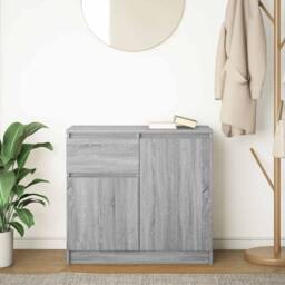 Berkfield Home Sideboard with Drawer Grey Sonoma 71x35x65 cm Engineered Wood - Size: 71 x 35 x 65 cm - thumbnail 1