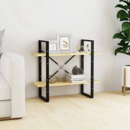 Berkfield Home Decorative 2-Tier Book Cabinet 80x30x70 cm Solid Pine Wood in Light Brown - Size: 80 x 30 x 70 cm - thumbnail 2