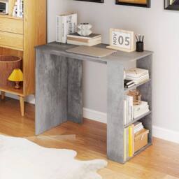 Kelvenix Computer Desk 90cm Study Desk in Grey - Size: 0.6m2 - thumbnail 5