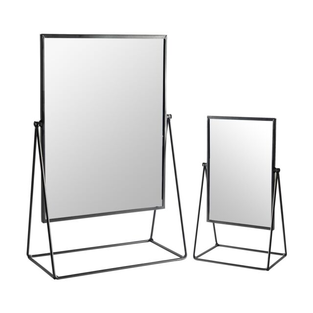 Harbour Housewares 2pc Dressing Table Mirror Set - Makeup Tabletop Cosmetic Bathroom Mirror in Black - image 1