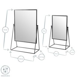Harbour Housewares 2pc Dressing Table Mirror Set - Makeup Tabletop Cosmetic Bathroom Mirror in Black - thumbnail 6