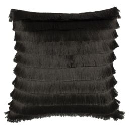 Furn Flicker Fringed Cushion in Dark Grey - Size: 45 cm x 45 cm - thumbnail 1