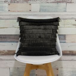 Furn Flicker Fringed Cushion in Dark Grey - Size: 45 cm x 45 cm - thumbnail 5