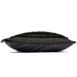 Furn Flicker Fringed Cushion in Dark Grey - Size: 45 cm x 45 cm - thumbnail 3