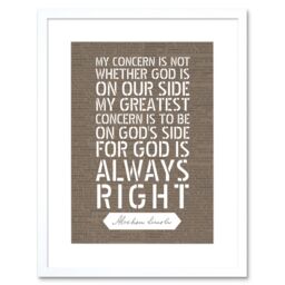 "Artery8 Wall Art Print Dictionary Page Quote Abraham Lincoln Gods Side Artwork Framed 9X7 Inch in White - Size: W7"" x H9""" - thumbnail 1