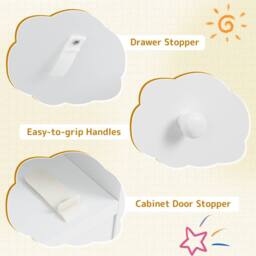 CASART Kids Desk & Chair Set Wooden Study Desk w/ 2 Cabinets & 3 Drawers in White - thumbnail 5
