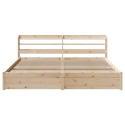 Berkfield Home Bed Frame with Headboard without Mattress 180x200 cm Super King in Brown - thumbnail 4