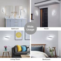 Pheashine White Aluminum 29cm Rectangular LED Wall Light 20W 6500K 2300 Lumens - thumbnail 7