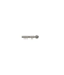 New Edge Blinds 25-28mm Swirl BallEnd Metal Curtain Pole Set - Chrome in Metallic Silver - Size: 120 cm - 210 cm - thumbnail 1
