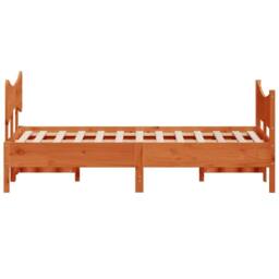 Berkfield Home Beautiful Bed Frame without Mattress Wax Brown 120x200 cm Solid W - Size: Small Double - thumbnail 5