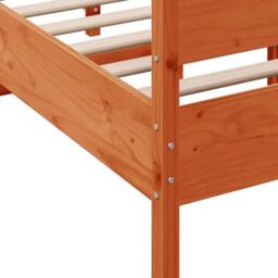 Berkfield Home Beautiful Bed Frame without Mattress Wax Brown 120x200 cm Solid W - Size: Small Double - thumbnail 7