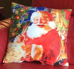 Luxury Living Christmas List Decorative Cushion With Pad 45cm x 45cm in Red - Size: 45 cm x 45 cm - thumbnail 1