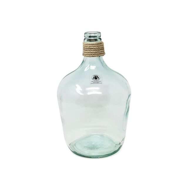 Verano Spanish Ceramics Glass Hemp Clear Home Décor Medium Carafe Vase (H) 30cm - image 1