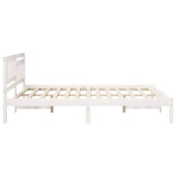 Berkfield Home Bed Frame with Headboard White 160 x 200 cm Solid pine wood - thumbnail 6