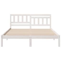 Berkfield Home Bed Frame with Headboard White 160 x 200 cm Solid pine wood - thumbnail 5