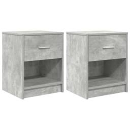 Berkfield Home Bedside Cabinets 2 pcs with Drawer Concrete Grey 40x34x50 cm - Size: 40 x 34 x 50 cm - thumbnail 1