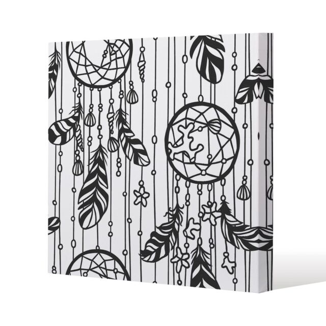 Benjamin Tate Design Black contour (Canvas Print) / 90 x 90 x 4cm in Natural - Size: 90 x 90 x 4 cm - image 1