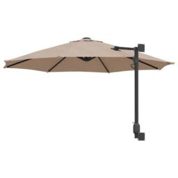 Berkfield Home Patio Umbrella Taupe Polyester Large Foldable Patio Umbrella - thumbnail 6