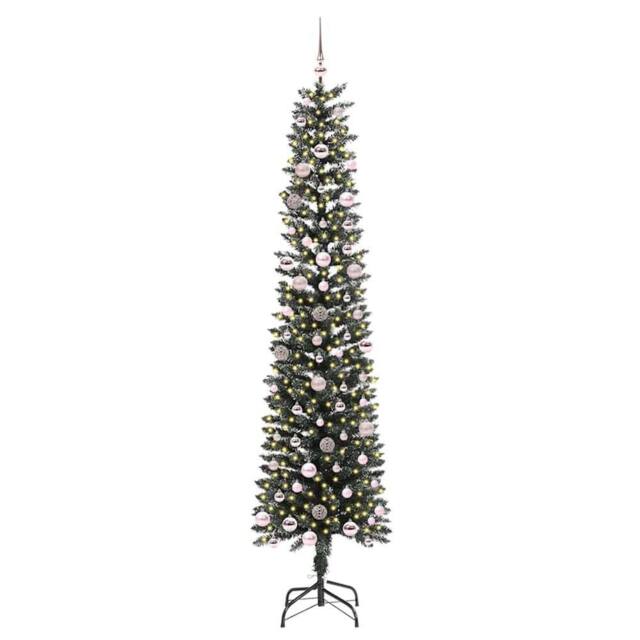 Berkfield Home Elegant Artificial Christmas Tree with 300 LEDs Green 58 x 58 x 240 cm - image 1