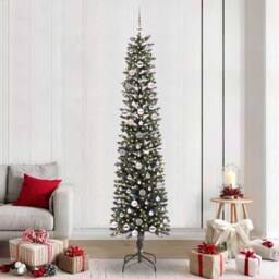Berkfield Home Elegant Artificial Christmas Tree with 300 LEDs Green 58 x 58 x 240 cm - thumbnail 2