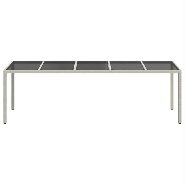 Berkfield Home Garden Table White 250x100x75 cm Poly Rattan & Tempered Glass - Size: 250 x 100 x 75 cm - image 1