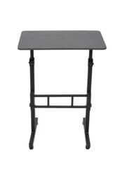 Living and Home Height Adjustable Mobile Laptop Desk with Wheels in Black - thumbnail 4