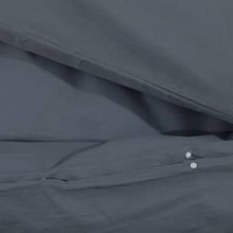 Berkfield Home Elegant Duvet Cover Set Anthracite 135x200 cm Cotton in Dark Grey - thumbnail 8