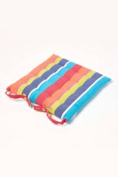 Homescapes Seat Pad Luxury Cotton Multi Striped Indoor Outdoor Garden Cushion, 40cm - thumbnail 3
