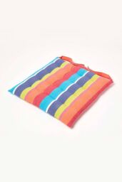 Homescapes Seat Pad Luxury Cotton Multi Striped Indoor Outdoor Garden Cushion, 40cm - thumbnail 1