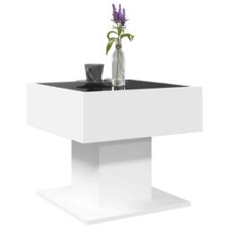 Berkfield Home Coffee Table with LED White 50x50x45 cm Engineered Wood - Size: 50 x 50 x 45 cm - thumbnail 5