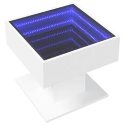 Berkfield Home Coffee Table with LED White 50x50x45 cm Engineered Wood - Size: 50 x 50 x 45 cm - thumbnail 3
